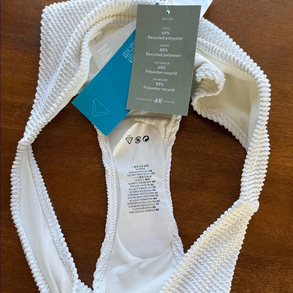 H&M White Cheeky Bikini Bottom NWT Size 8 - Picture 4 of 5